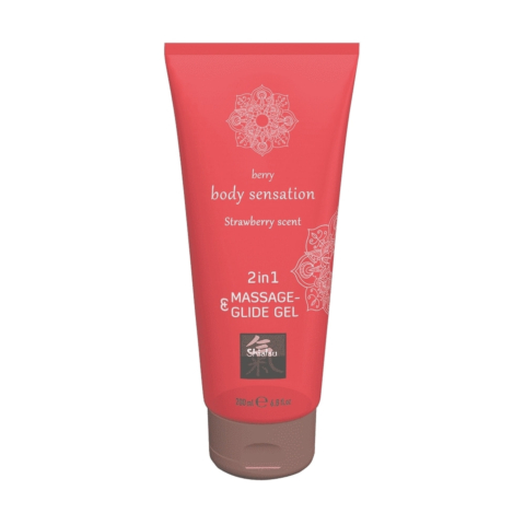Лубрикант та масажний гель 2 в 1 Shiatsu Body Sensation полуниця