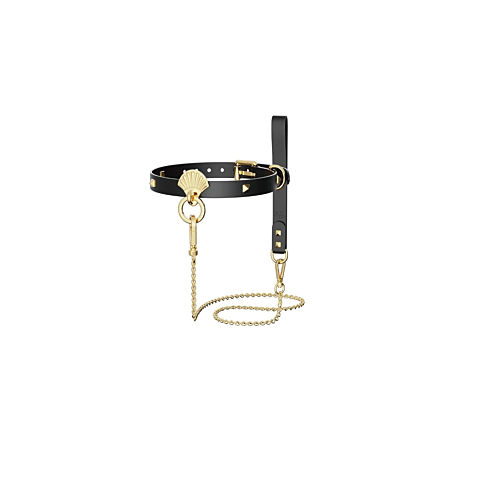 Чокер с поводком Zalo Collar & Leash Set Black