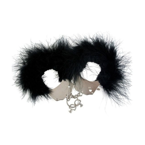 Наручники металеві з чорним оздобленням Adrien Lastic Handcuffs Black