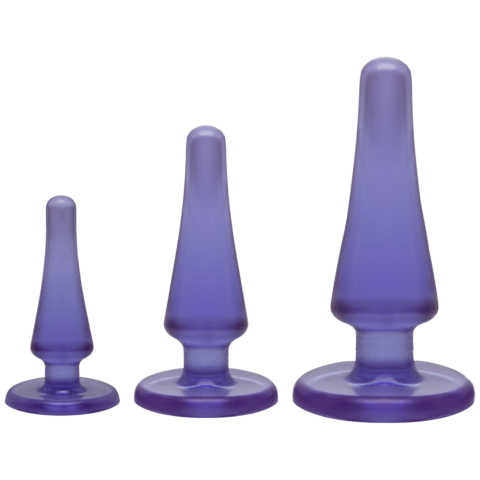 Набір анальних заторів Doc Johnson Crystal Jellies Anal - Purple, макс. діаметр 2см - 3см - 4см