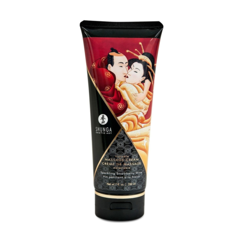 Съедобный массажный крем Shunga Kissable Massage Cream - Sparkling Strawberry Wine