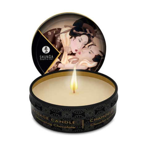 Масажна свічка Shunga MINI MASSAGE CANDLE - Intoxicating Chocolate