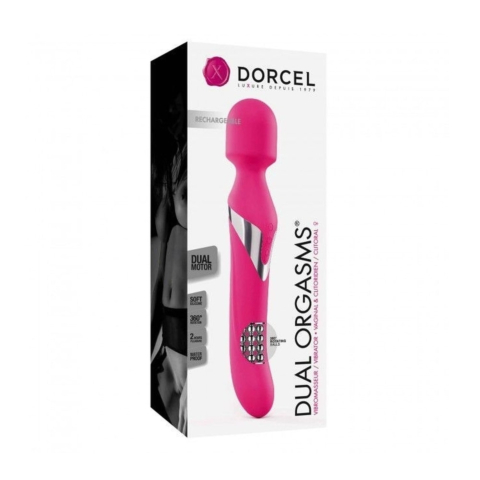 Вібромасажер 2-в-1 Dorcel Dual Orgasms Magent класичний масажер та вібратор із перловим масажем