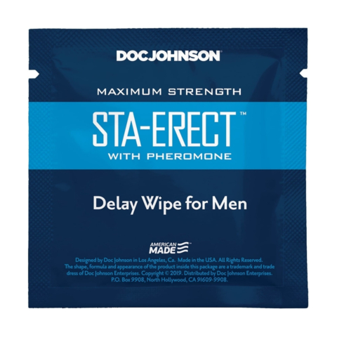 Пролонгатор серветка Doc Johnson Sta-Erect Delay Wipe For Men з феромонами