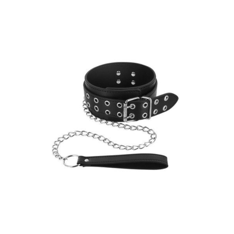 Нашийник широкий з повідцем Fetish Tentation Eyalets and Leash