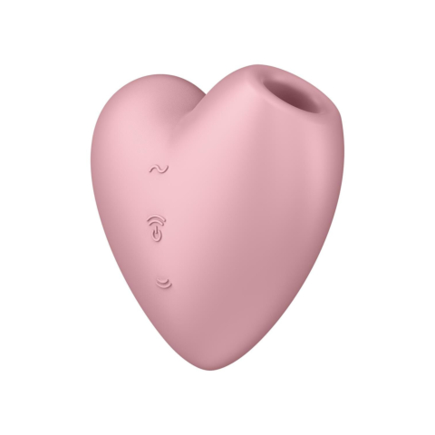 Вакуумный стимулятор с вибрацией Satisfyer Cutie Heart Light Red