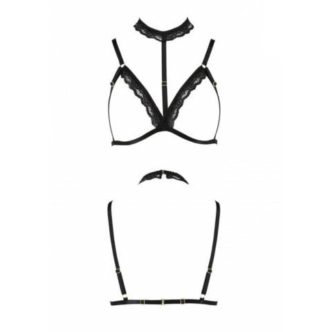 Лиф с чокером Passion Exclusive SHELLY BRA S/M Black
