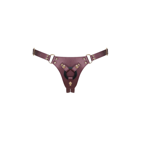 Трусики для страпона Strap-On-Me Leatherette Harness Generous One Size Aubergine