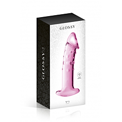 Скляний фалоімітатор №3 PINK Glossy Toys