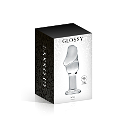 Скляний анальний затор №24 Clear Glossy Toys