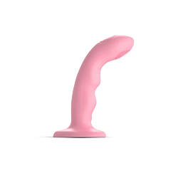 Насадка для страпона с двойной точечной пульсацией Strap-On-Me Tapping Dildo Wave Coral Pink М