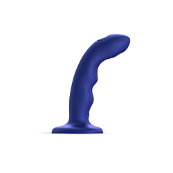 Насадка для страпона с двойной точечной пульсацией Strap-On-Me Tapping Dildo Wave Night Blue М