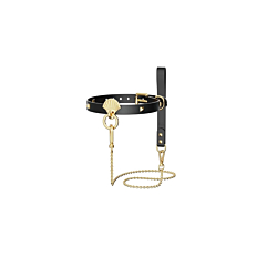 Чокер с повідцем Zalo Collar & Leash Set Black