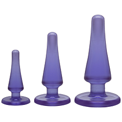 Набір анальних заторів Doc Johnson Crystal Jellies Anal - Purple, макс. діаметр 2см - 3см - 4см