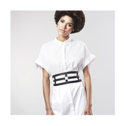 Портупея Bijoux Indiscrets MAZE - Wide Belt and Restraints Black