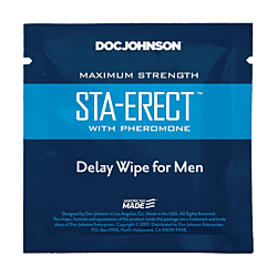 Пролонгатор серветка Doc Johnson Sta-Erect Delay Wipe For Men з феромонами