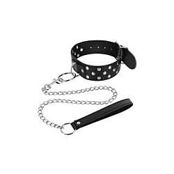 Нашийник із заклепками та з повідцем Fetish Tentation Rivets and Leash
