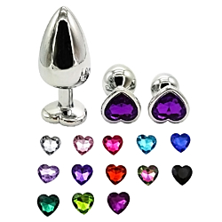 Анальна пробка сталева Baby XXX M з кристалом-серцем