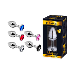 Металева анальна пробка із кристалом Alive Mini Metal Butt Plug M