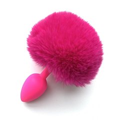 Анальна силіконова пробка з хутром