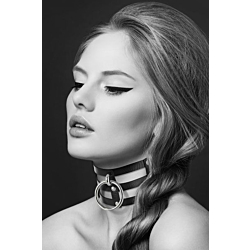 Чокер тройной с кольцом для поводка Bijoux Pour Toi - FETISH, экокожа