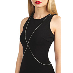 Серебристая цепочка для бюста Bijoux Pour Toi – Elena Silver со стразами