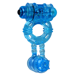 Ерекційне віброкільце Alive Double Ding Ring Blue