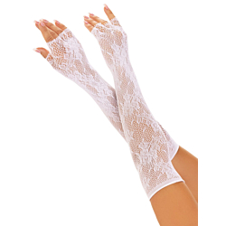 Мітенки Leg Avenue Lace Opera Length Fingerless Gloves White One Size