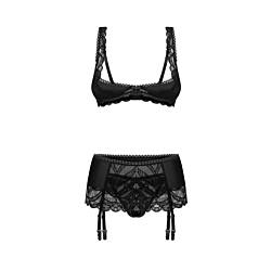 Комплект Obsessive Lecille 3-pcs crotchless set