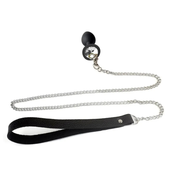 Силиконовая анальная пробка Art of Sex с поводком размер S Black