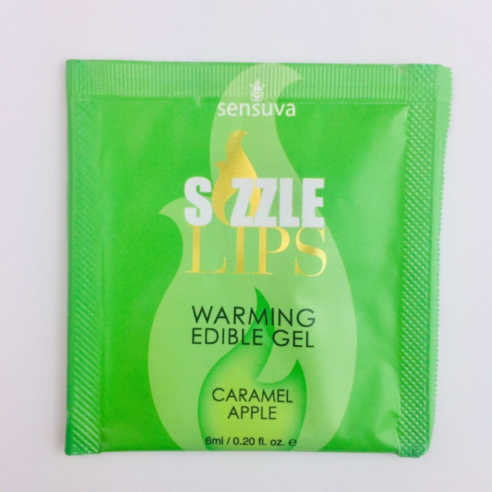 Пробник масажного гелю Sensuva Sizzle Lips Caramel Apple 6 мл