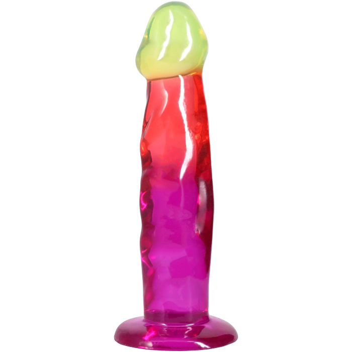 Дилдо Doc Johnson Crystal Jellies 7.5 Inch Classic Dong Rainbow