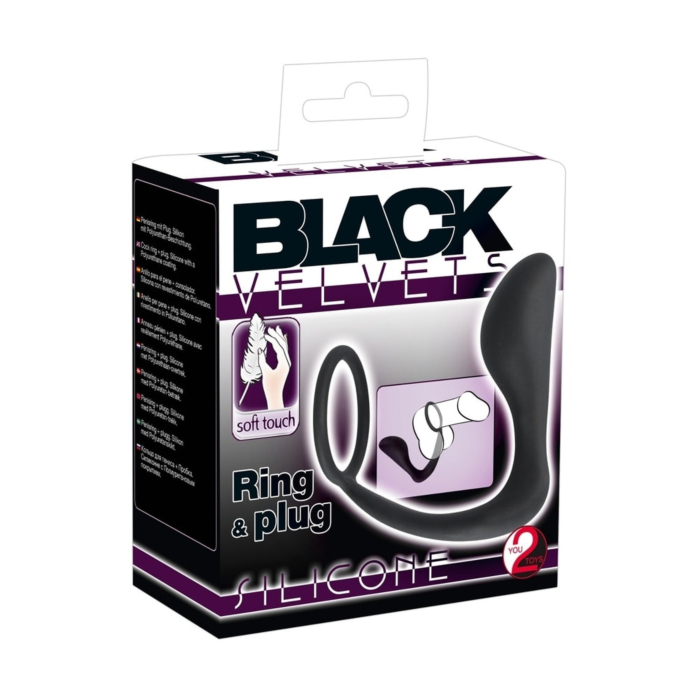 Анальний корок Black Velvets Ring & Plug