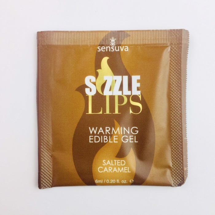 Пробник масажного гелю Sensuva Sizzle Lips Salted Caramel 6 мл