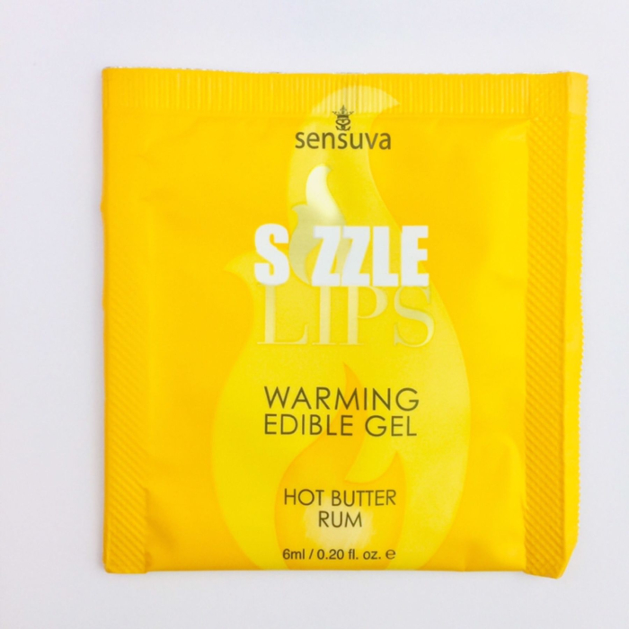 Пробник масажного гелю Sensuva Sizzle Lips Butter Rum 6 мл