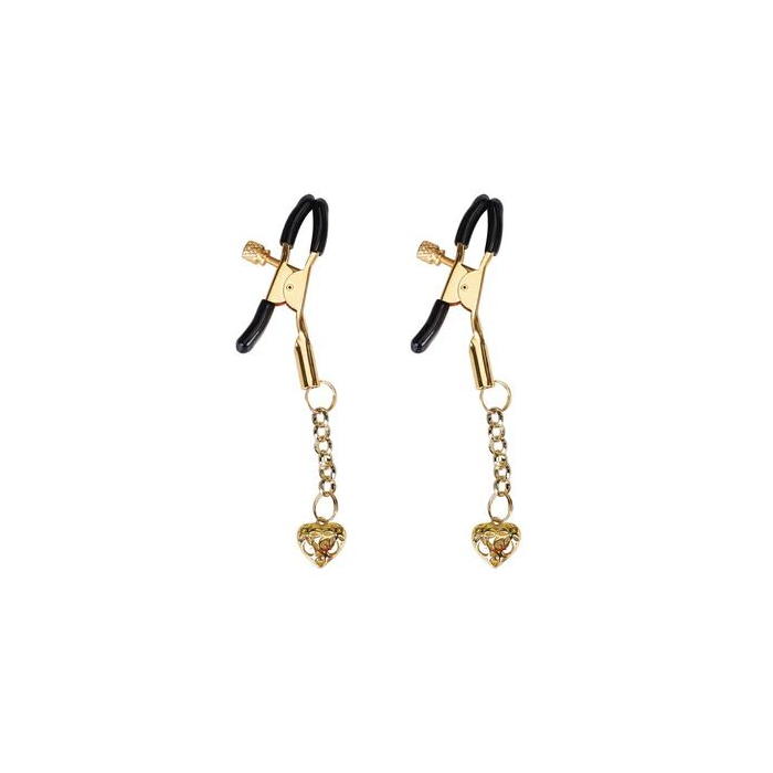 Затискачі для сосків Liebe Seele Hollow Heart Nipple Clamps Gold
