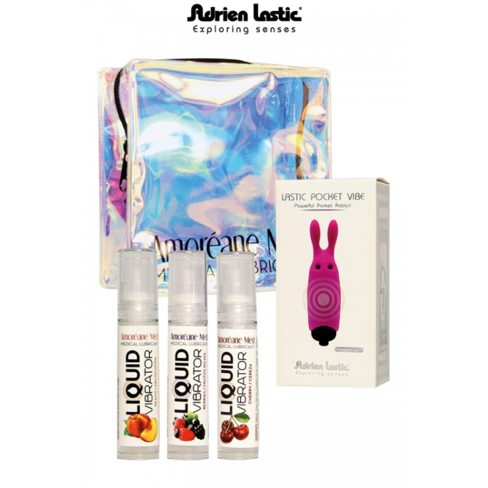 Набір рідких вібраторів Amoreane Love med + міні вібратор Adrien Lastic