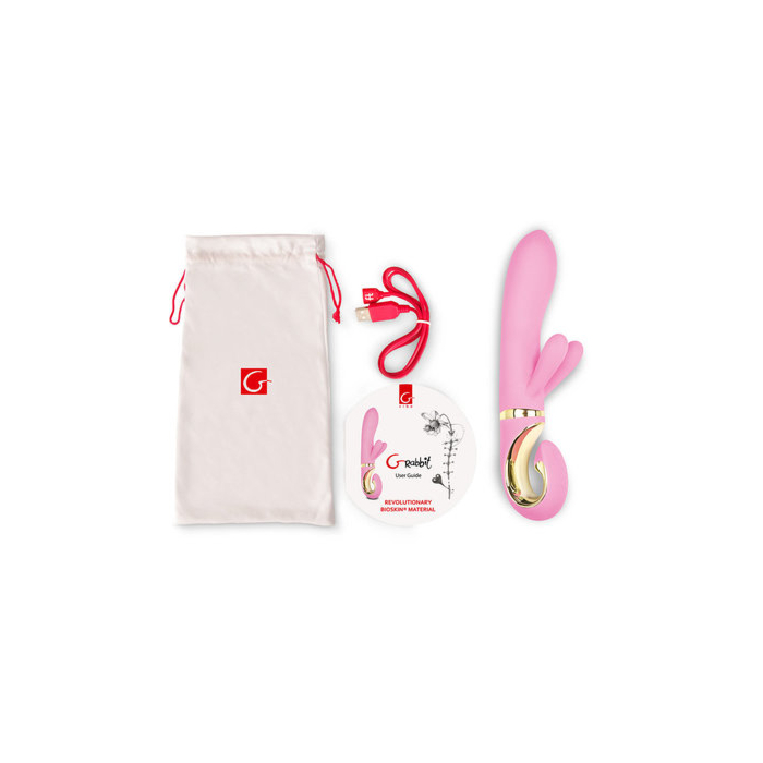 Вібратор-кролик із трьома моторчиками Gvibe Grabbit Сandy Рink