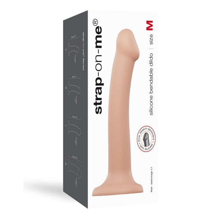 Насадка для страпону Strap-On-Me Dual Density Dildo Flesh М, діаметр 3,7см, двошарова, гнучка
