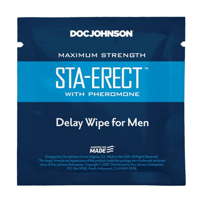 Пролонгатор серветка Doc Johnson Sta-Erect Delay Wipe For Men з феромонами