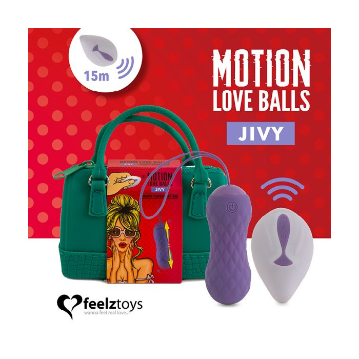 Вагінальні кульки з масажем та вібрацією FeelzToys Motion Love Balls Jivy
