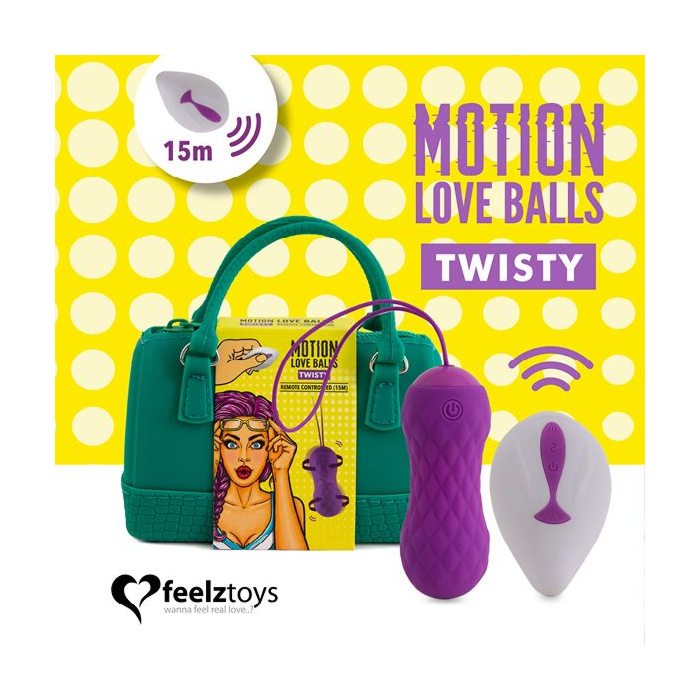 Вагінальні кульки з масажем та вібрацією FeelzToys Motion Love Balls Twisty