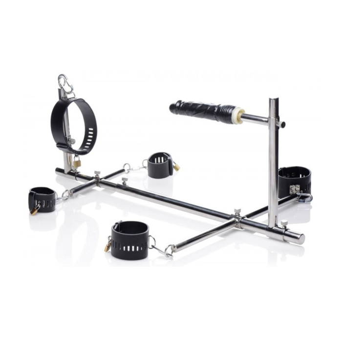 Конструкція для фіксації з фалоімітатором Imprisoned Metal Stockade with Dildo