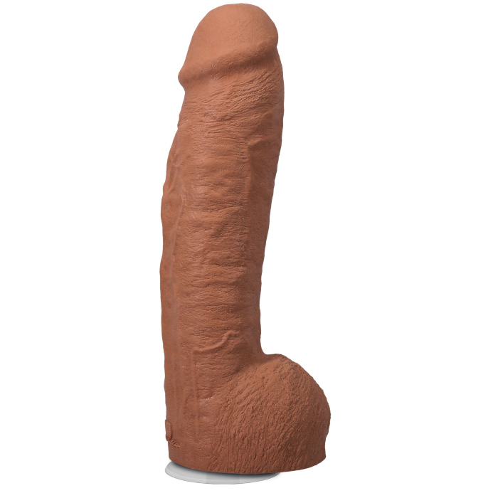 Фалоімітатор Doc Johnson The Realistic Cock Ultraskyn 12" Hung with Balls Caramel