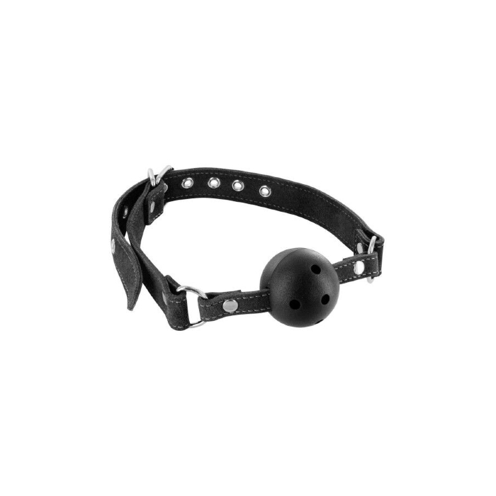 Повітропроникний кляп Fetish Tentation Premium Leather gag with stiff ball