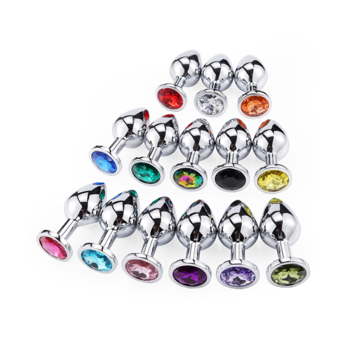 Анальна металева пробка Baby XXX розмір S з кристалом