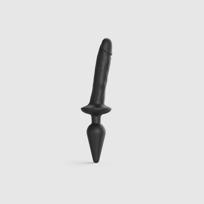 Анальная пробка с дилдо 2в1 Strap-On-Me Switch Plug-In Realistic Dildo Black L