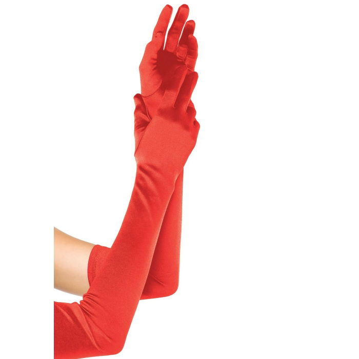 Довгі атласні рукавички Leg Avenue Extra Long Satin Gloves One Size Red