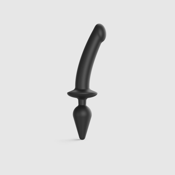 Анальная пробка с дилдо 2в1 Strap-On-Me Switch Plug-In Dildo Black XXL