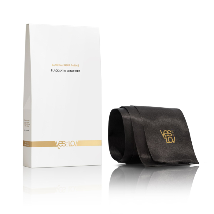 Сатинова пов'язка на очі YESforLOV Black Satin Blindfold